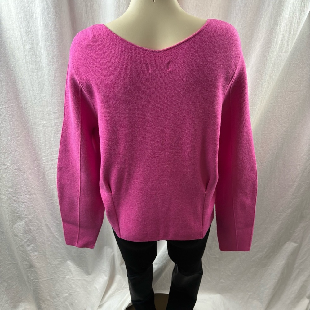 Anthropologie Maeve Womens Lupita V Neck Sweater Knit Top in Pink L - Picture 4 of 12